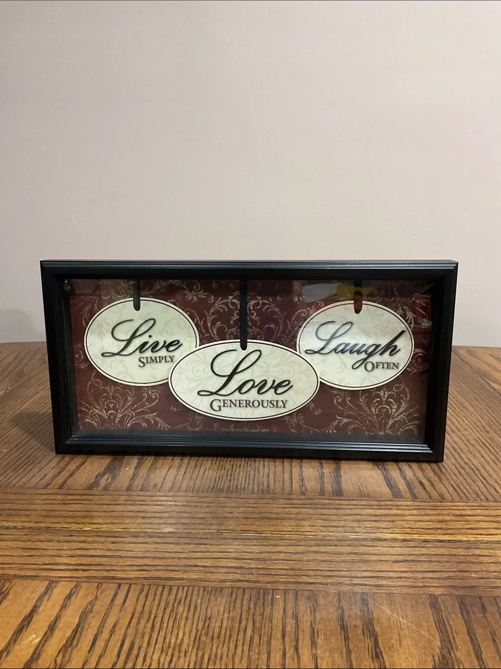 Live Love Laugh Wall Art - Black Frame with Cream Accents